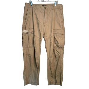 Vintage Polo Jeans Co Cargo Pants Mens 36x30 Brown Military Paratrooper